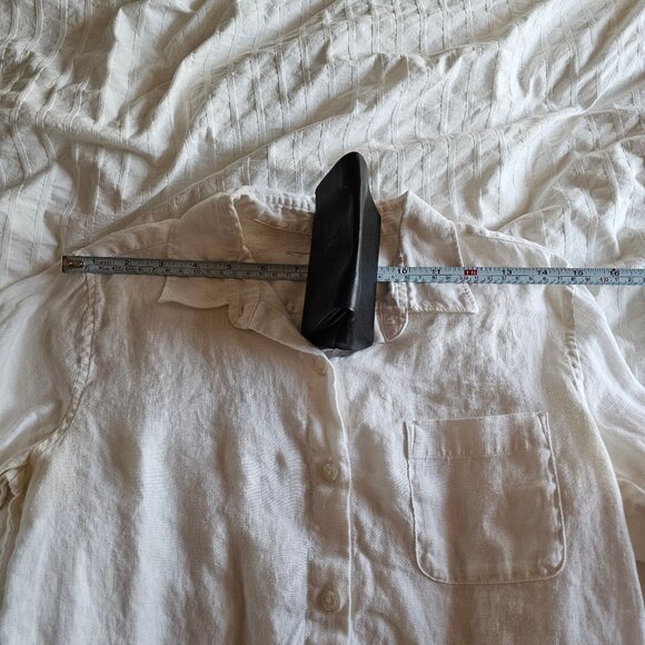 Muji 100% Linen Button-Down Shirt - 2019 - White - Sz S - Picture 11 of 13